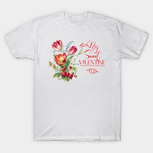 Sweet Floral Valentine with Strawberries T-Shirt